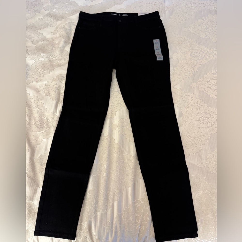 NWT Old Navy Black Skinny Jeans Sz 14 Long